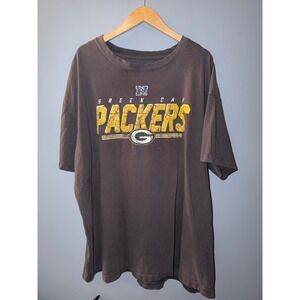 NFL Apparel Green Bay Packers Graphic T-Shirt Charcoal Gray Distressed 3XL